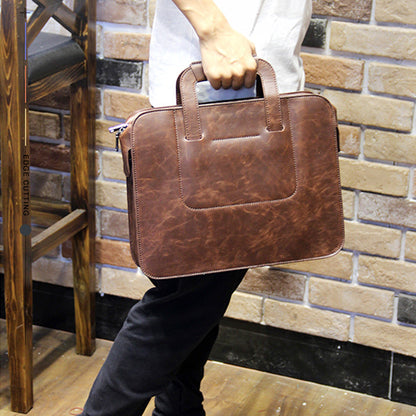 Mens Small Leather Work Handbag Briefcase Pattern Leather Pattern Business Bag Leather Craft Pattern