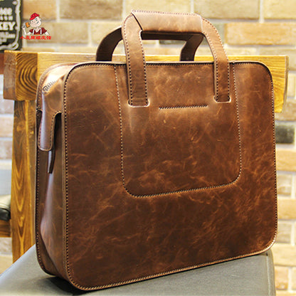 Mens Small Leather Work Handbag Briefcase Pattern Leather Pattern Business Bag Leather Craft Pattern