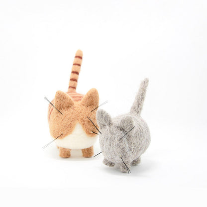 Needle Felted Felting project Animals Cat Tan White Cute Craft