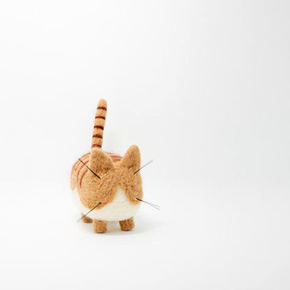 Needle Felted Felting project Animals Cat Tan White Cute Craft