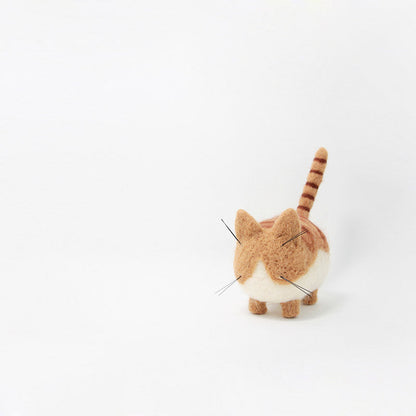 Needle Felted Felting project Animals Cat Tan White Cute Craft