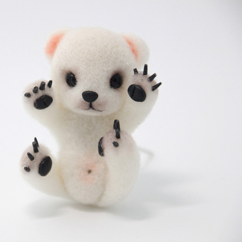 Needle Felted Felting project Animals Polar Bear Cute Craft