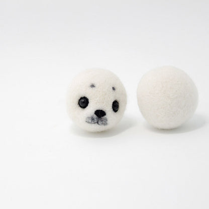 Needle Felted Felting project Animals Seal White Cute Craft