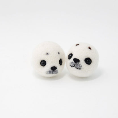 Needle Felted Felting project Animals Seal White Cute Craft