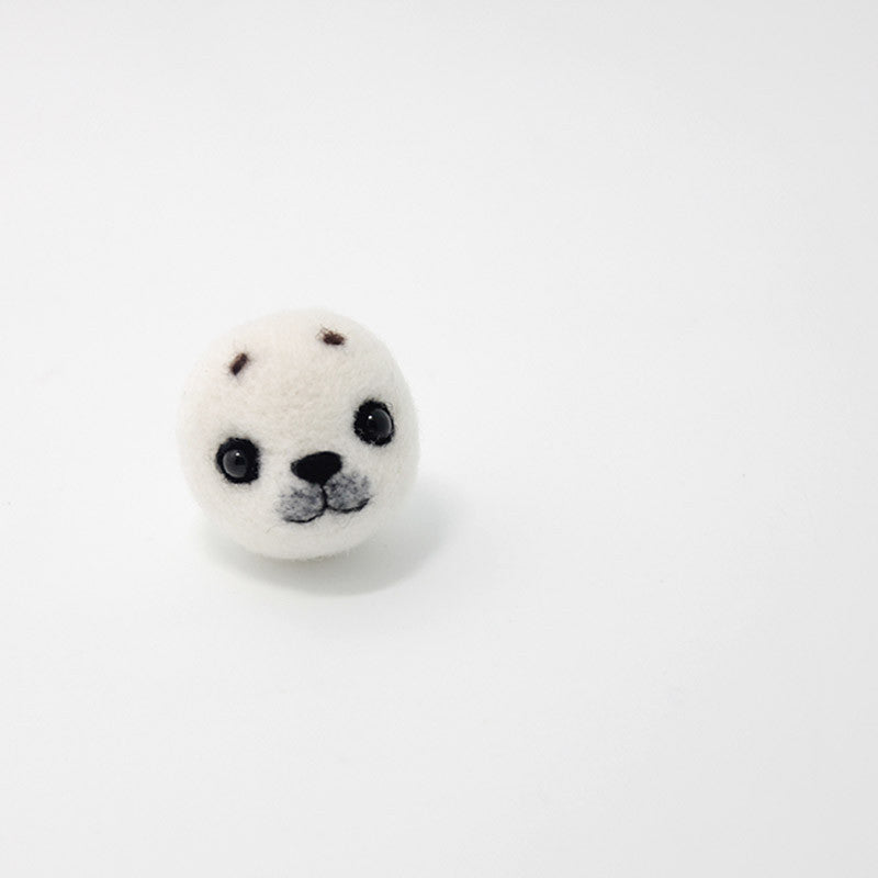 Needle Felted Felting project Animals Seal White Cute Craft