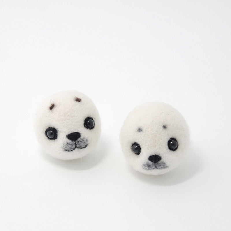 Needle Felted Felting project Animals Seal White Cute Craft