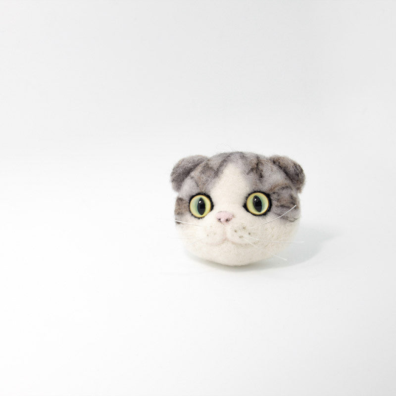 Needle Felted Felting project Animals Cat Kitten Cute Brooch