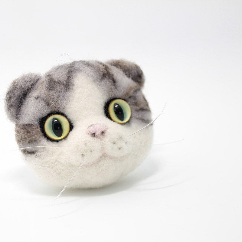 Needle Felted Felting project Animals Cat Kitten Cute Brooch