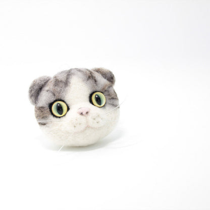 Needle Felted Felting project Animals Cat Kitten Cute Brooch