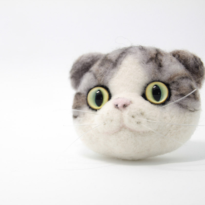 Needle Felted Felting project Animals Cat Kitten Cute Brooch