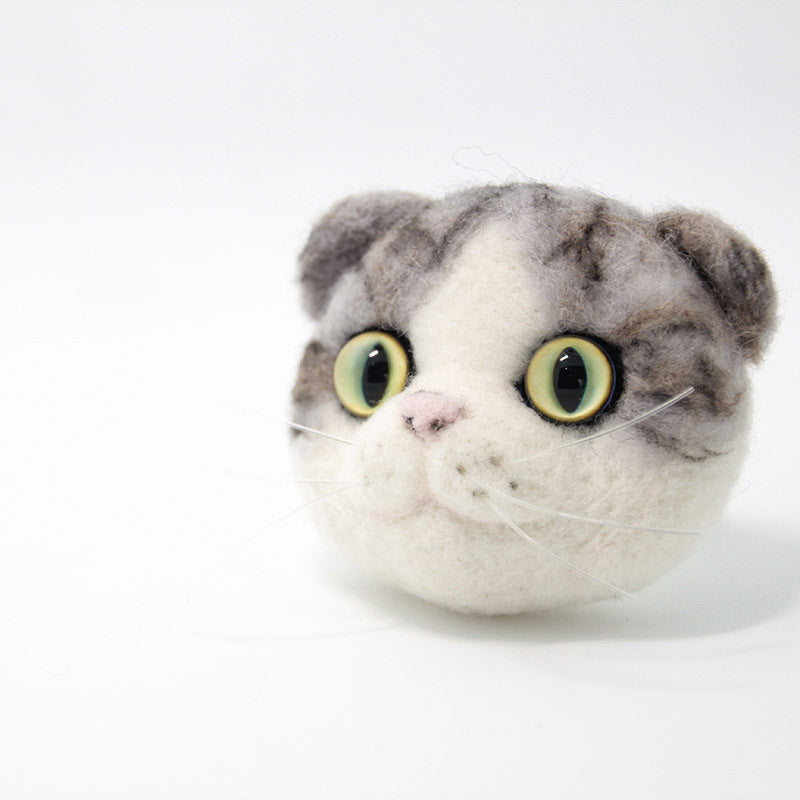 Needle Felted Felting project Animals Cat Kitten Cute Brooch