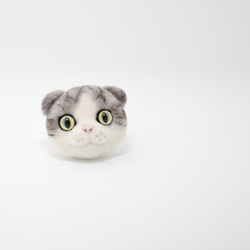 Needle Felted Felting project Animals Cat Kitten Cute Brooch