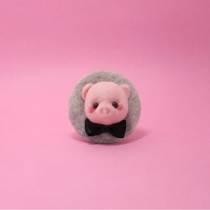 Needle Felted Felting project Animals Pig Cute Brooch Jewelry