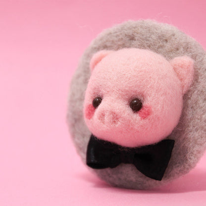 Needle Felted Felting project Animals Pig Cute Brooch Jewelry