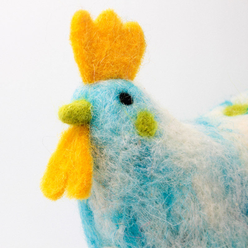 Needle Felted Felting project Animals Rooster Blue Crafts