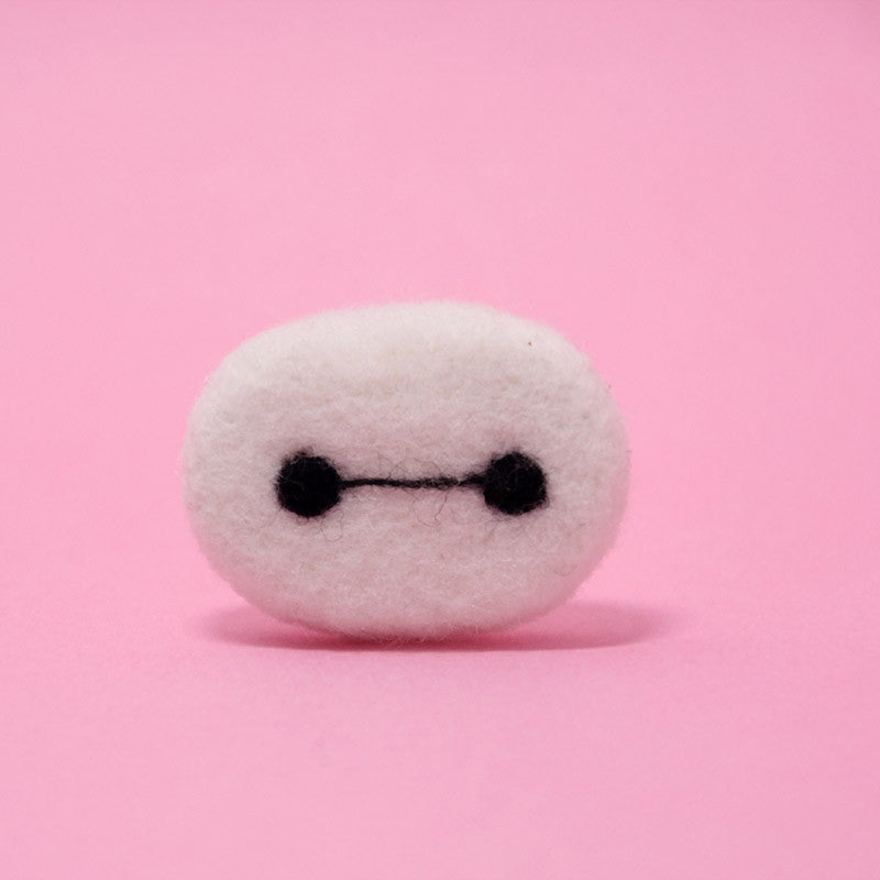 Needle Felted Felting project Big Hero 6 Baymax Cute Brooch