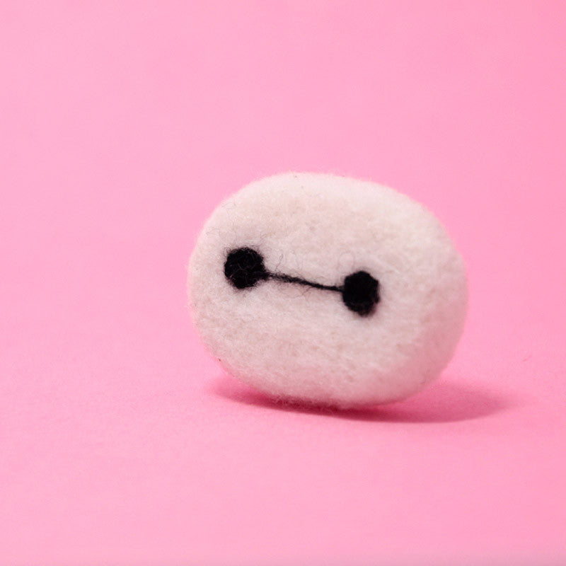 Needle Felted Felting project Big Hero 6 Baymax Cute Brooch