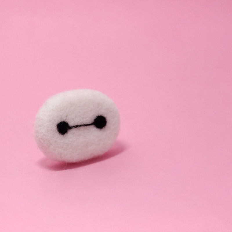 Needle Felted Felting project Big Hero 6 Baymax Cute Brooch