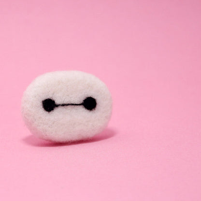 Needle Felted Felting project Big Hero 6 Baymax Cute Brooch