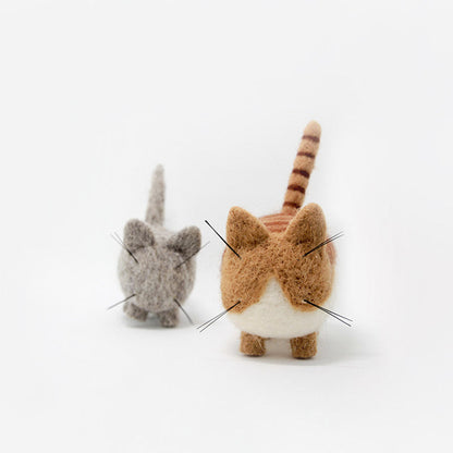 Needle Felted Felting project Animals Cat Gray Cute Craft