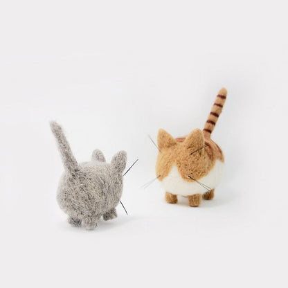 Needle Felted Felting project Animals Cat Gray Cute Craft