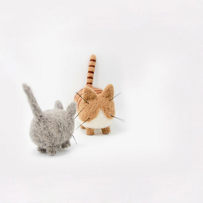 Needle Felted Felting project Animals Cat Gray Cute Craft