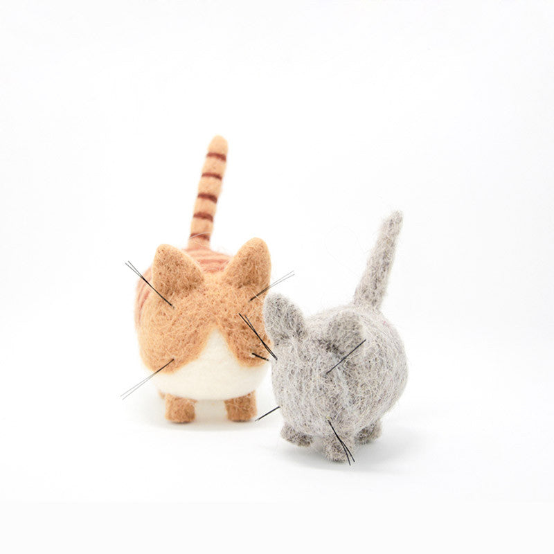 Needle Felted Felting project Animals Cat Gray Cute Craft