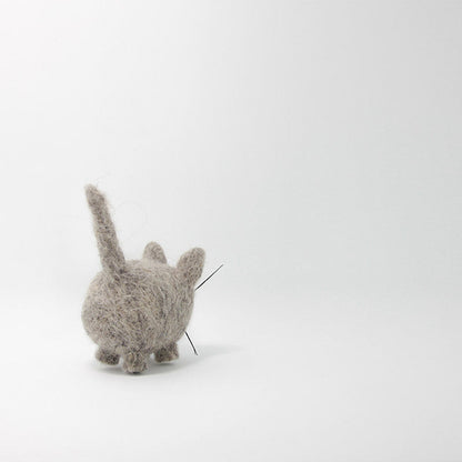 Needle Felted Felting project Animals Cat Gray Cute Craft