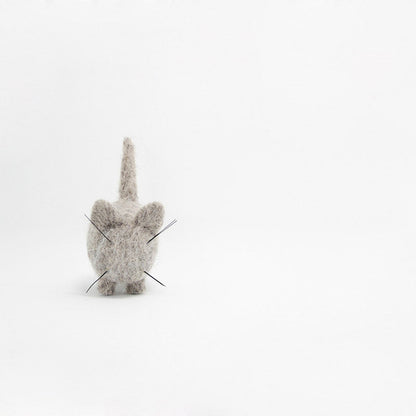 Needle Felted Felting project Animals Cat Gray Cute Craft