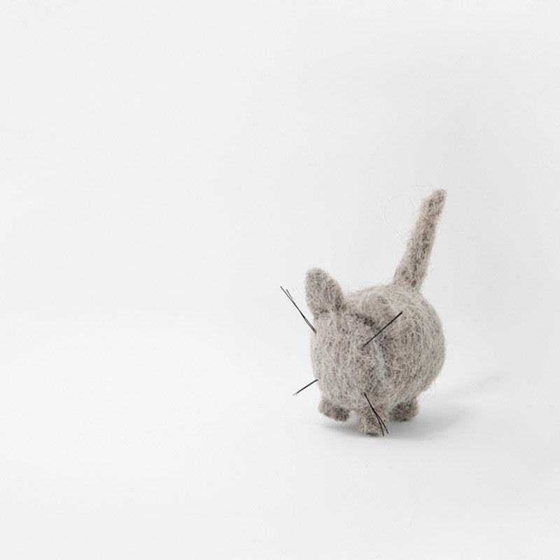 Needle Felted Felting project Animals Cat Gray Cute Craft