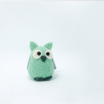 Needle Felted Felting project Animals Owl Green Cute Craft