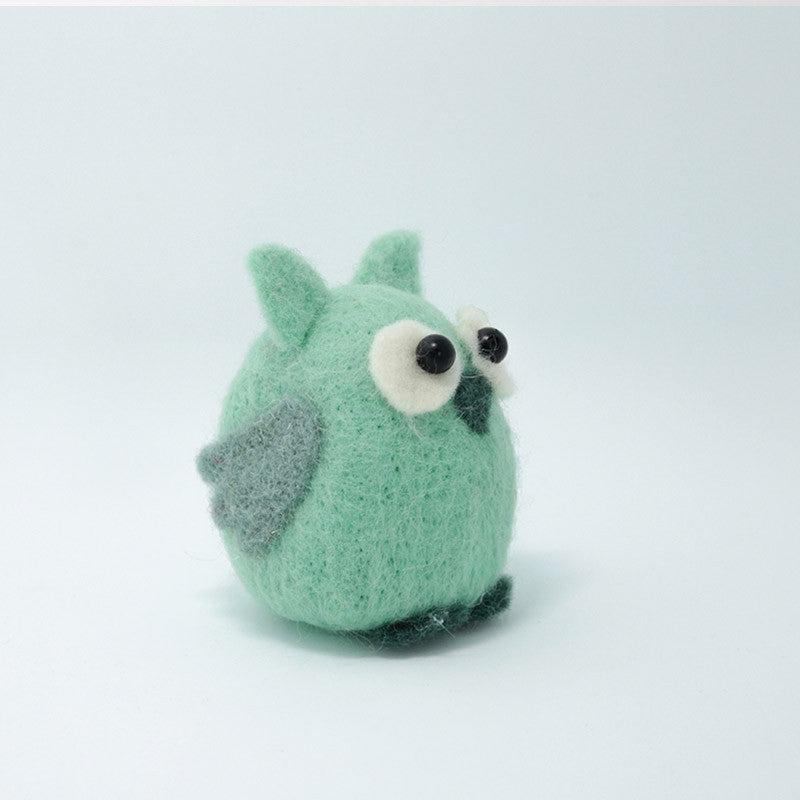 Needle Felted Felting project Animals Owl Green Cute Craft