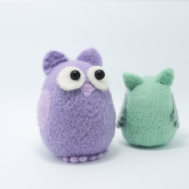 Needle Felted Felting project Animals Owl Green Cute Craft