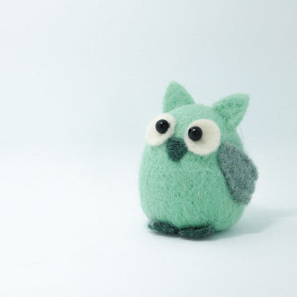 Needle Felted Felting project Animals Owl Green Cute Craft