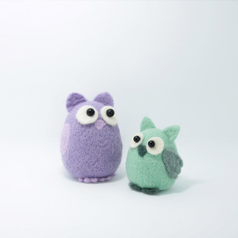 Needle Felted Felting project Animals Owl Purple Cute Craft