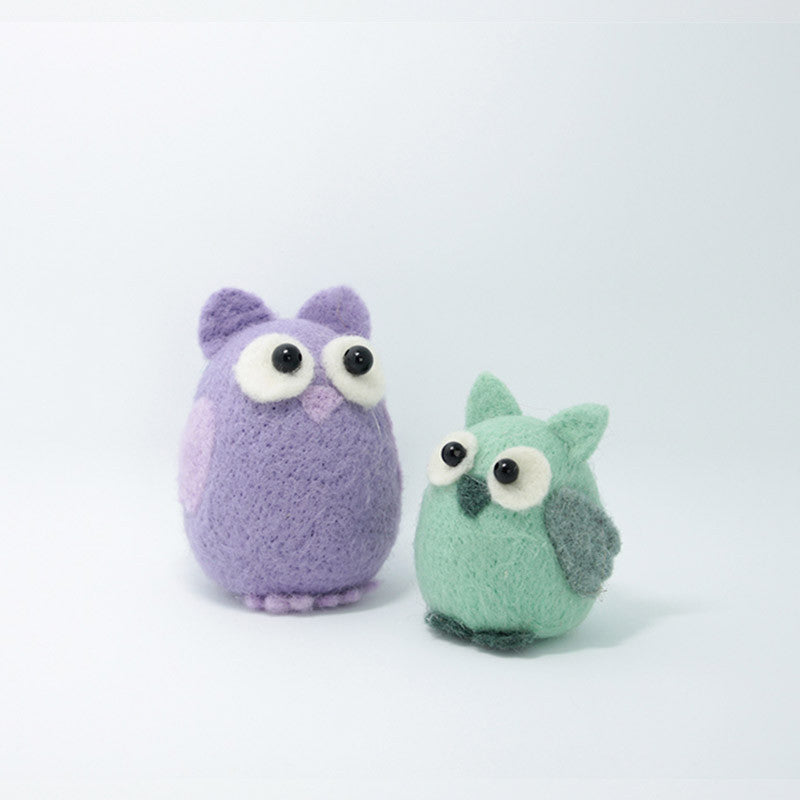 Needle Felted Felting project Animals Owl Purple Cute Craft