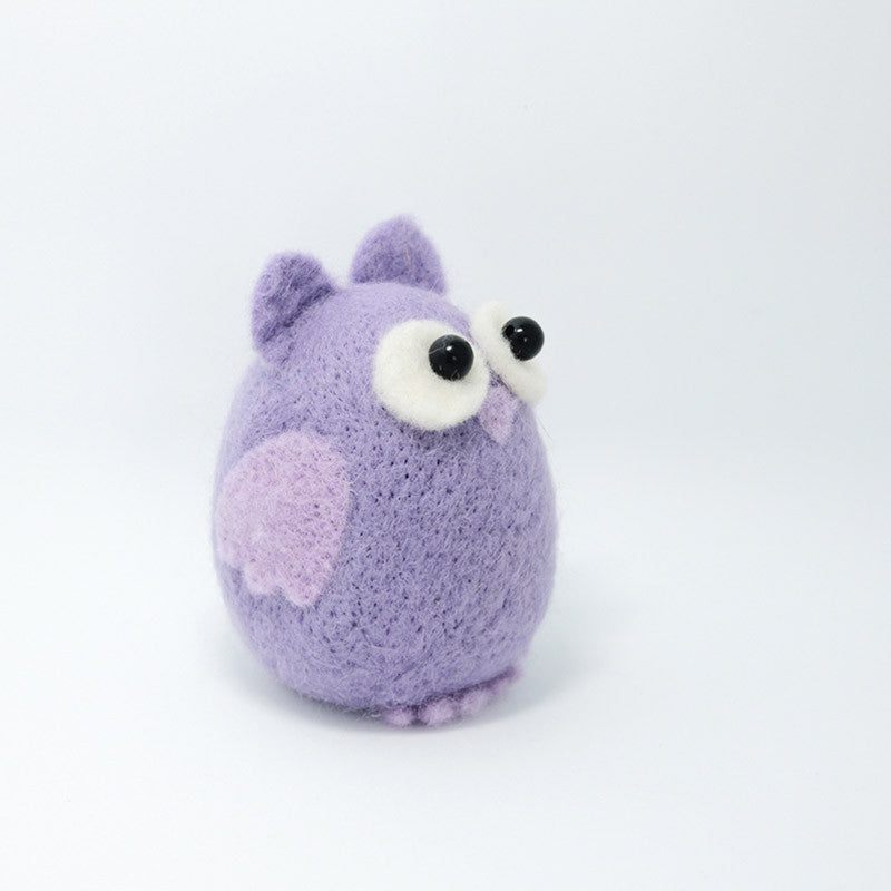 Needle Felted Felting project Animals Owl Purple Cute Craft