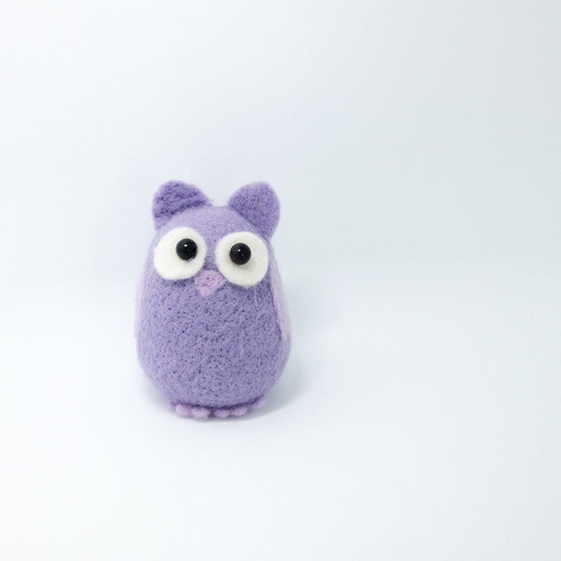 Needle Felted Felting project Animals Owl Purple Cute Craft