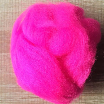 Needle felted supplies wool felting Pink wool Roving for felting short fabric