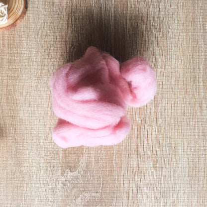 Needle felted wool felting Light pink wool Roving for felting supplies short fabric easy felt