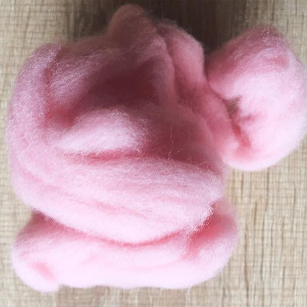 Needle felted supplies wool felting Pink wool Roving for felting short fabric