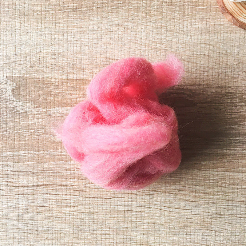 Needle felted wool felting Mixed peach pink wool Roving for felting supplies short fabric easy felt