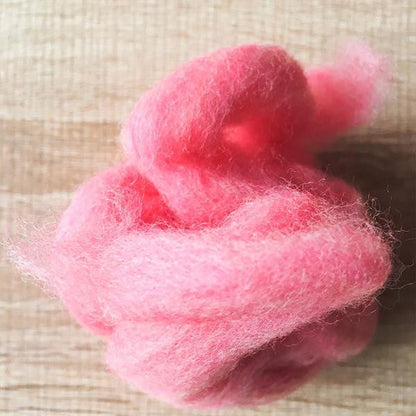 Needle felted supplies wool felting Pink wool Roving for felting short fabric