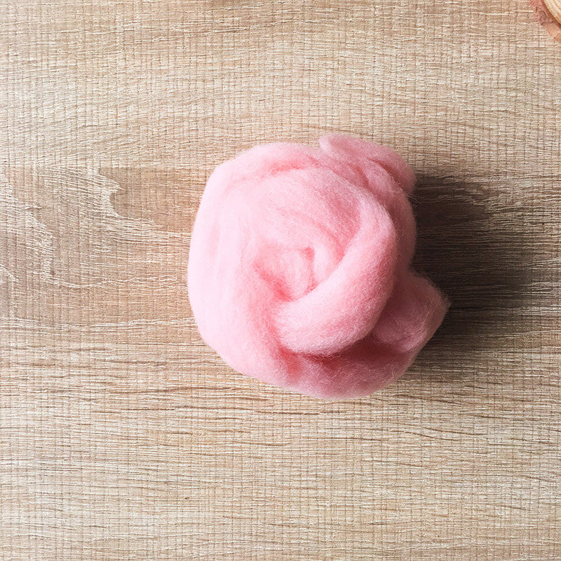 Needle felted wool felting Rose pink wool Roving for felting supplies short fabric easy felt