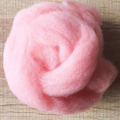 Needle felted supplies wool felting Pink wool Roving for felting short fabric