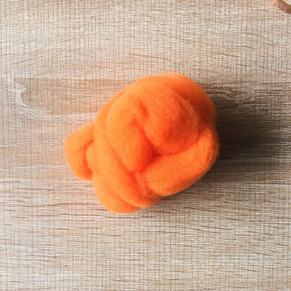 Needle felted wool felting mango orange wool Roving for felting supplies short fabric easy felt