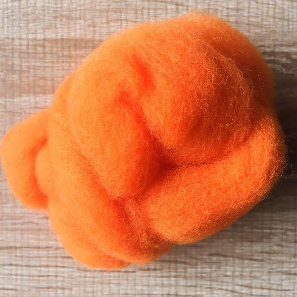 Needle felted supplies wool felting Yellow wool Roving for felting short fabric