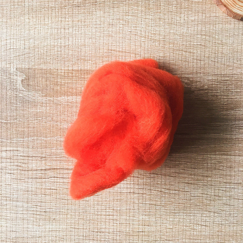 Needle felted wool felting pumpkin orange wool Roving for felting supplies short fabric easy felt