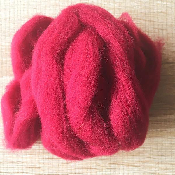 Needle felted supplies wool felting Red wool Roving for felting short fabric