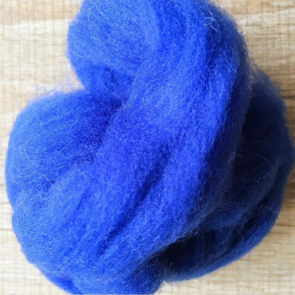 Needle felted supplies wool felting Blue wool Roving for felting short fabric